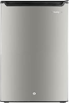 Bompani Upright Freezer 100L Gross / 85L Net, Single Door, Manual Defrost, Lock & Key, R600a Refrigerant, 3 Storage Compartments, Inox Finish - BUF245SN