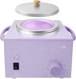 Portable Wax Warmer Machine for Painless Hair Removal, Women Men Professional Wax Heater with Adjustable Temperature Set, 20pcs Wax Sticks (Purple- Single Pot)