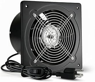 8" Kitchen Exhaust Fan with Switch, 686CFM Wall Mount Household Ventilation Fans, Potable Metal Attic Exhaust Fan, Small Fume Extractor Ventilation Fan for Kitchen Bathroom Shop Smoking Room Garage