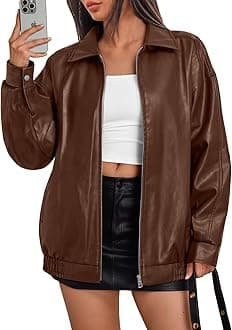 Trendy Queen Womens Leather Jackets Oversized Faux Motorcycle Plus Size Moto Biker Coat Fall Outfits Fashion Clothes 2025