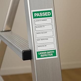 Ladder safety inspection self adhesive vinyl stickers - 100mm x 50mm (10)