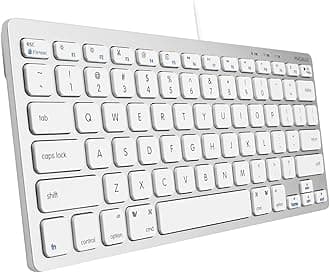 Macally SLIMKEYCA, compact USB-A Keyboard for Mac, US QWERTY Key Cap Layout