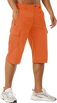 EKLENTSON Men's Workout Shorts Quick Dry Gym Hiking Shorts Zipper Pockets Lightweight Athletic 3/4 Capri Pants for Men