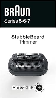 Easyclick Stubble Beard Trimmer Attachment (08-3Dbt) For New Generation Series 5, 6 And 7 Electric Shaver, With Four Different Stubble Lengths, Black