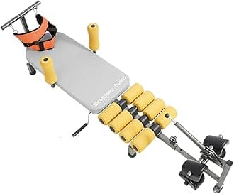 Inline Back Stretch Bench with Cervical Traction, Back Stretcher, Lumbar Decompression Table, Weight Capacity 330 lbs, for Relieve Lumbar Pain.