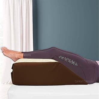 Comfort Collections Leg Rest Wedge Pillow - Memory Foam Clinical Therapeutic Grade Leg Support Leg Elevation Pillow Post Surgery Bed Rest Recovery Leg Back Hip Pain Circulation Elevating COLOUR: Brown