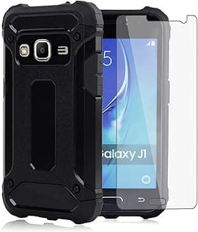 Asuwish Phone Case for Samsung Galaxy Grand Prime J2 Prime with Tempered Glass Screen Protector Cover and Slim Rugged Hybrid Dual Layer Cell Accessories Protective Glaxay 2 2J Plus Women Men Black