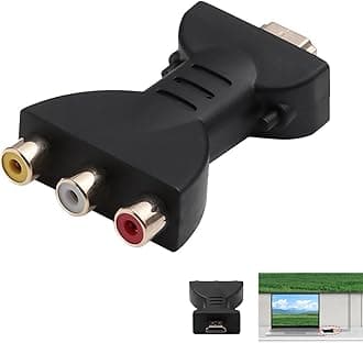 HDMI to AV Converter Portable, HDMI to RCA Adapter with Red White Yellow AV Output, Supports 720p 1080i 1080p Video & Audio Component Composite Converter for HDTV, DVD, Projector, Home Theater Systems