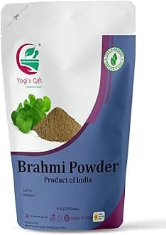 YOGI’S GIFT – Celebrating health | Brahmi Powder 8 Oz | Natural Hair Growth Booster & Volumizer | Helps Improve Memory | Scalp Nourishing Mask | Bacopa Monnieri powder