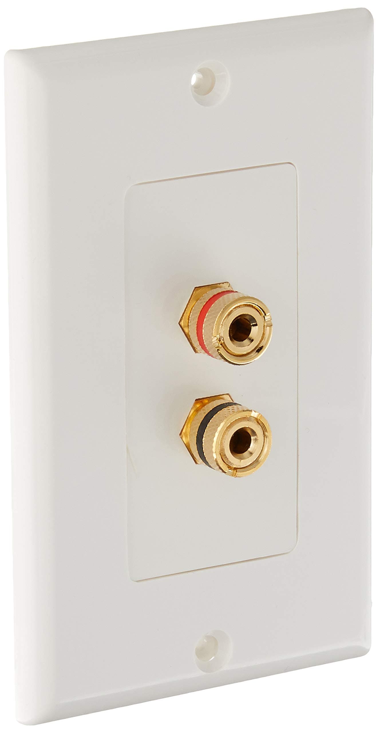 Monoprice Banana Binding Post - Two-Piece inset Wall Plate for 1 Speaker, Coupler Type, Color Indicators, Gold