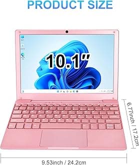 Mini Laptop,10.1Inch 8GB RAM 128GB SSD,IPS Display with Intel Celeron N4020 Processor (up to 2.8Ghz),Lightweight and Powerful with Windows 11 OS Small Computer. (Rose Gold)