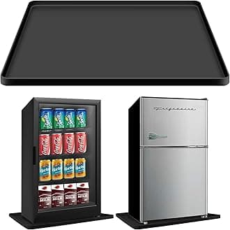 VANPET 26" x 24" Mini fridge Silicone Mat with Raised Edge, Under Washing Machine Pad Under Mini Refrigerator Freezer Protect From Appliance Leaks Water Spills absorbent (26" x 24" Black)