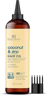 Botanic Hearth Coconut & Zinc Pyrithione Hair Oil - 6.7 fl oz - Moisturizing and Nourishing Hair Treatment for Dry Scalp and Healthy-Looking Hair - Paraben Free - For All Hair Types