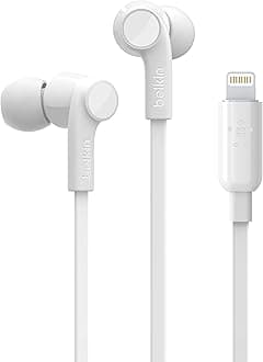 Belkin in-Ear Lightning Headphones w/Mic Control, iPhone Earbuds, White