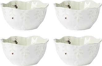 897162 Butterfly Meadow Floral Dessert Bowls, Green, Set of 4