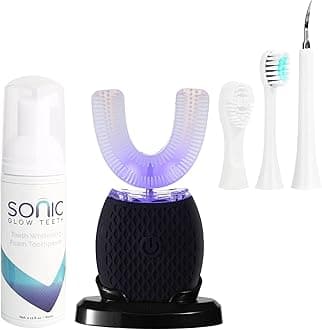 Ultrasonic Toothbrush for Adults Automatic Electric Toothbrush 30s Automatic Timer Rechargeable Washable Portable for Travel & Home Use Soft Bristles (Black, Adult)