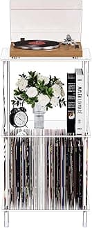 Clear Acrylic Side Table, 15.7" L x 11.8" W x 30.7" H, 3-Tier End Table for Living Room, Small Modern Bedside Tables Nightstand for Bedroom, Home Decor Accent Table