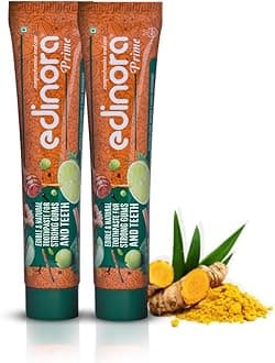 Edinora Prime 90g*2 | Pack of 2 Edible Toothpaste | No SLS, Parabens, Artificial Colours, flavours, sweeteners | Safe and natural as seen on Shark Tank India