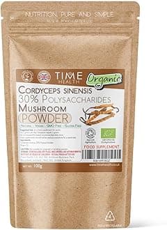 Organic Cordyceps Sinensis Mushroom Extract - 100g Powder - EU Grown - 30% Polysaccharides - Dual Extracted - Zero Additives (100g Powder Pouch)