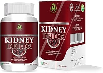 Healthy Nutrition Kidney Detox Veg Capsules with Cranberry Extract | Supports Kidney, Urinary Tract & Fluid Balance | Herbal Detox & Wellness Supplement for Men & Women | 60 Capsules