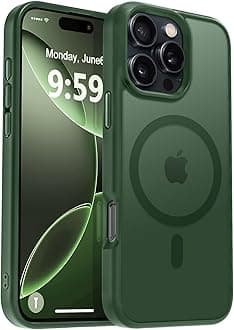 MOCCA Strong Magnetic for iPhone 16 Pro Phone Case, [Compatible with Magsafe][16FT Mil-Grade Drop Protection] Slim Thin Translucent Matte Protective Cover Case for iPhone 16 Pro Case, Midnight Green