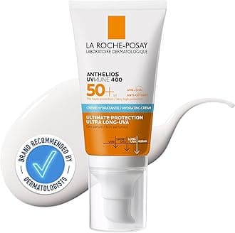La Roche-Posay Anthelios UVMune 400 Hydrating Cream SPF50+, Face Sunscreen For Dry Sensitive Skin, Ultra Long UVA Protection, Fragrance Free, Water Sweat Sand Resistant, Non-Greasy, 50ml