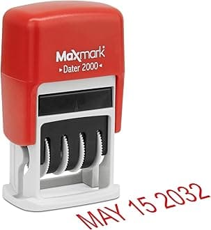 MaxMark データー2000 セルフインク式日付スタンプ ブラックインク付き