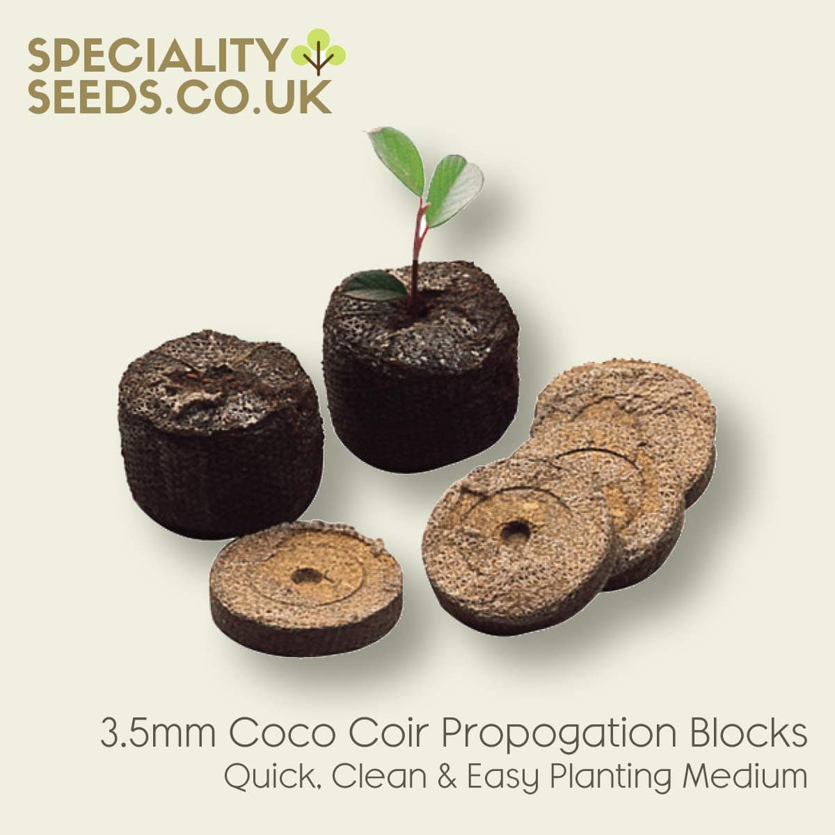 3x Jiffy Propagation Blocks - 35mm Coco Coir Growing Medium Compost Pots Seeds Pellet Soil Blocks