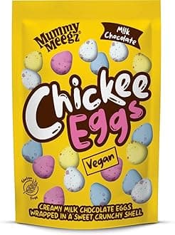 Mummy Meegz Chickee Eggs Snack Bags (80g) - Vegan Chocolate Eggs, Bite-Sized Chocolate for Sharing. No Palm Oil.