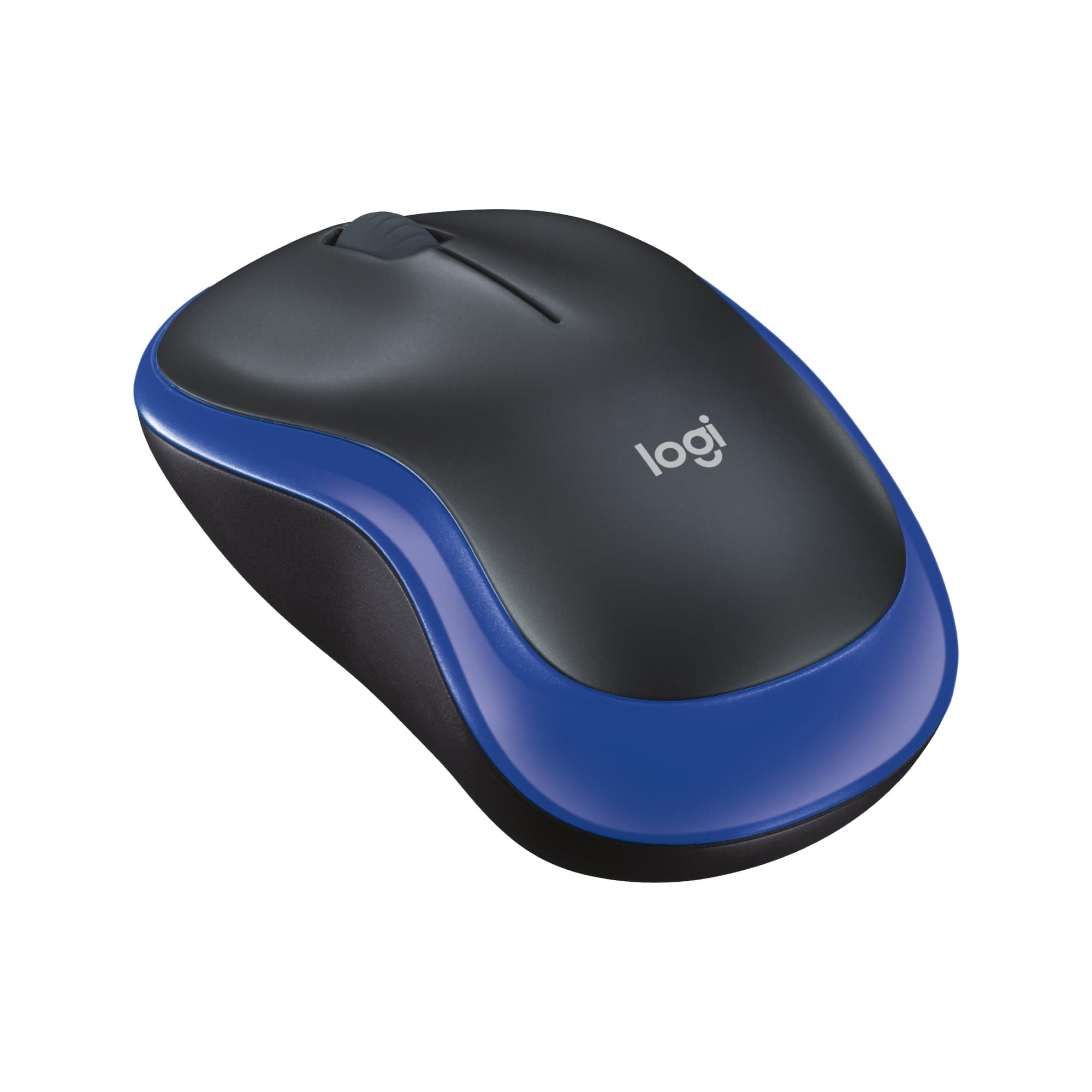 Logitech M185 Wireless Mouse, 2.4GHz with USB Mini Receiver, 12-Month Battery Life, 1000 DPI Optical Tracking, Ambidextrous, Compatible with PC, Mac, Laptop - Blue 910-002236