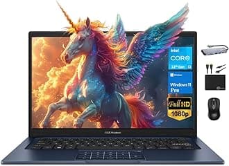 Vivobook 2024 Newest Business Laptop, 14" FHD Display, 6-Core Intel i3-1215U CPU (Beats i5-1135G7), 16GB RAM, 512GB SSD, UHD Graphics, WiFi 6E, Long Battery Life, Win 11 Pro +MarxsolAccessory