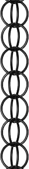 28505 Coated Monarch Ring Rain Chain, 8-1/2-Feet Length, Aluminum Flat Black Powder