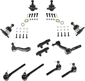 TRQ Front Steering & Suspension Kit Ball Joint Idler Arm & Bracket Assembly Pitman Arm Tie Rod Tie Rod Adjusting Sleeve Compatible with Chevrolet GMC Isuzu Oldsmobile