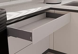 - LAPO Soft Close Steel Tandem Box Drawer for Modular Kitchen, 550mm (22 Inch) Length & 4 Inch Height, 45 Kg Load Capacity, Heavy Duty Kitchen Drawer System, 3 Years Warranty (Grey Finish)