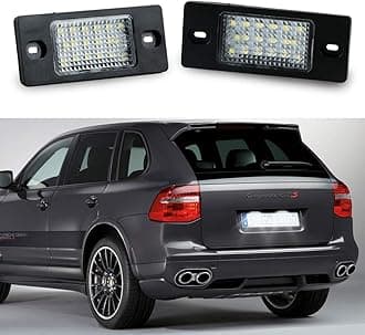 Gempro 2Pcs LED License Plate Light Lamp Compatible with Volkswagen Touareg Tiguan VW Passat Wagon Jetta MK5 Golf Porsche Cayenne, Powered by 18SMD Xenon White LED Lights