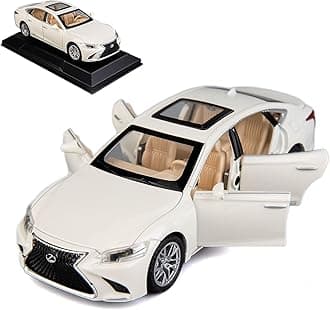 1/32 Compatible for Lexus Ls500h Model Car, Zinc Alloy Pull Back Toy car with Sound and Light for Kids Boy Girl Gift-White