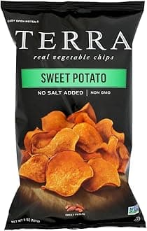 TERRA Sweet Potato Chips, No Salt Added, 6 oz. (Pack of 6)