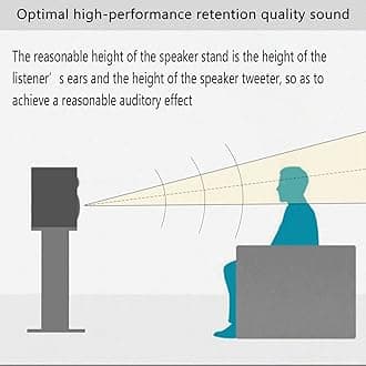 BQKOZFIN 31.5 inch(80cm) Wood Speaker Stands, 1 Pair, Stands for Home-Cinema HiFi Bookshelf Box and Satellite Speakers Wood Grain Enhanced Audio Listening Experience for Home Theaters