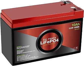 ECI Power 12V 10Ah Lithium LiFePO4 Deep Cycle Rechargeable Battery | 2000-5000 Life Cycles & 10-Year Lifetime | Built-in BMS | Perfect for RV, Solar, Marine, Overland, Off-Grid Applications