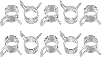 sourcing map 10pcs 9mm Spring Band Type Action Fuel/Silicone Vacuum Hose Pipe Clamp Low Pressure Air Clip Clamp, Nickel Plated