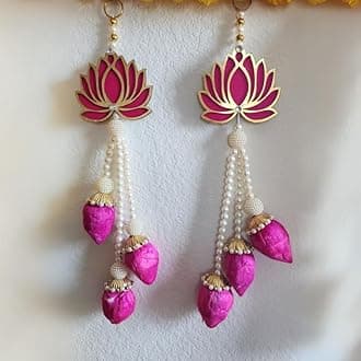 RR Crafts Lotus Hanging Decoration Items for Mandir Decor, Pooja Room Decoration, Diwali & Wedding Decor, Traditional Decorative Items for Home Temple, Wall Hangings (Pink, 2 PCS)