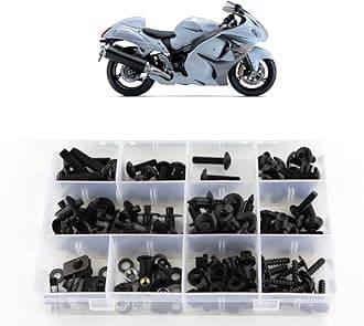 Full Sets Fairing Bolts Kits, Fit for GSX1300R HAYABUSA 2008 2009 2010 2011 2012 2013 2014 2015 2016 2017 2018 2019, Mounting Kits Washers/Clips/Fastenings/Nuts/Grommets (Matte Black)