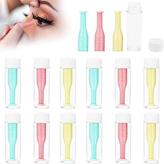 12pcs Soft Contact Lens Remover Tool Contact Lens Applicator Contact Remover with Plastic Bottle Eye Contact Remover Tool Contact Plunger for Hard Contact Soft Screral Lens(Pink, Yellow, Green), Pink,