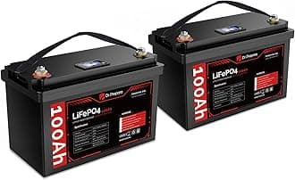 DR.PREPARE Group 31 12V 100Ah LiFePO4 Deep Cycle Battery with Monitor Screen & 100A BMS, Rechargeable Grade A+ Cells Lithium Iron Phosphate Battery for RV, Marine, Boat, Trolling Motor, Solar, 2 Pack