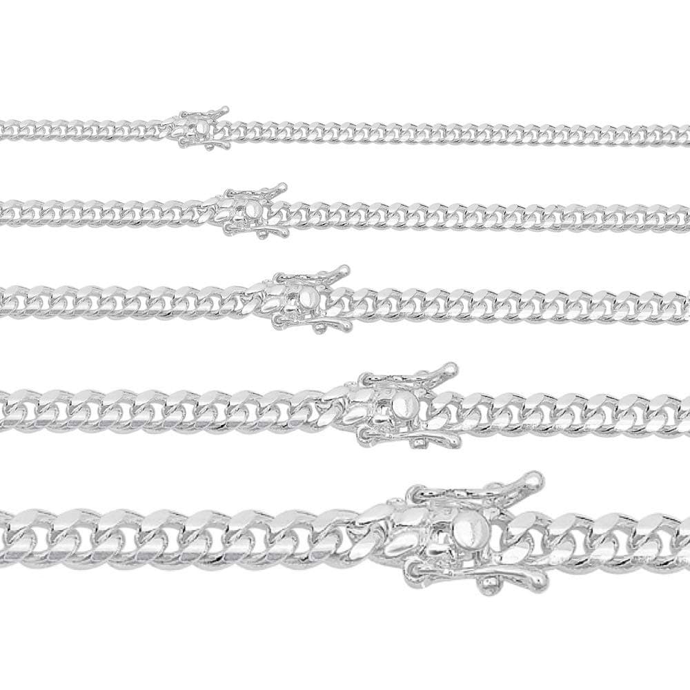 HarlemBling Solid 925 Sterling Silver Miami Cuban Link Chain Or Bracelet - Box Lock Cuban Link 4-10.5mm - Italy Men's Necklace