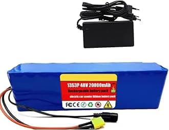 48V 20Ah E-Bike Lithium Ion Battery Pack 13S3P Electric Bicycle Battery Built-In BMS for 250W 300W 350W 500Wmotor with 54.6V 2A Charger XT60+SM