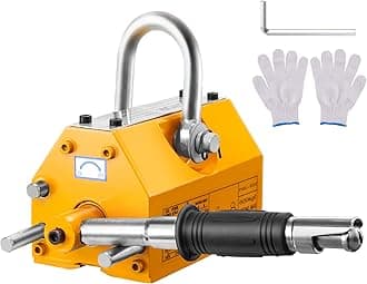 VEVOR Magnetic Lifter, 1320 lbs/600kg Pulling Capacity, 2.5 Safety Factor, Neodymium & Steel, Lifting Magnet with Release, Permanent Lift Magnets, Heavy Duty Magnet for Hoist, Shop Crane, Block, Board
