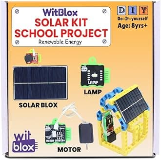 Witblox DIY Solar Power Kit for Kids with Free Online Class| STEM Educational Renewable Energy Science Fair Exhibition School Project Kit |School Experiment Birthday Gift for Kids Ages 8 9 10 11 12 |