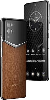 iVERTU Calfskin 5G Phone, Unlocked Smartphone, Secure Encrypted, 64MP Camera, 12+512G, 120Hz FHD+(1080 * 2400) OLED Display, Dual SIM, Fast Charge (Ochre Brown)