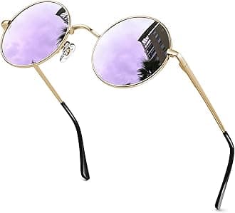 Kanastal Round Sunglasses, Men's, Round, Women's, Classic Design, Fashion, UV Protection, Lightweight, Polarized, For Driving